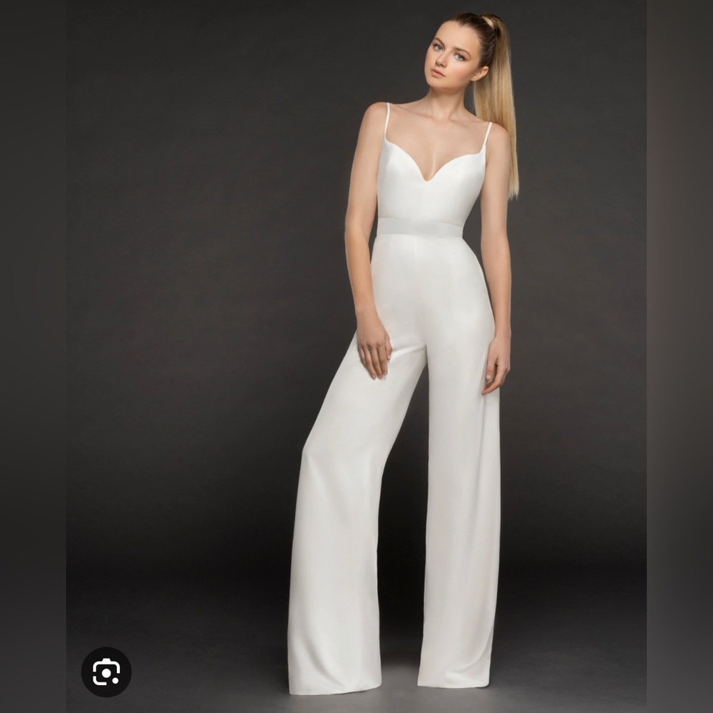 Blush by Hayley Paige “Kim” Bridal Jumpsuit Size 10 in Ivory